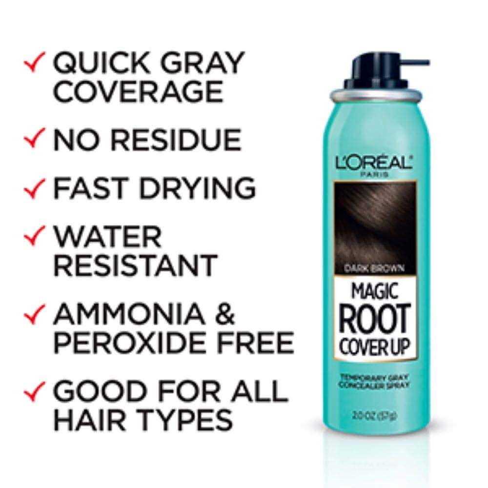 LOreal Professional Magic Root Cover Up Temporary Grey Concealer Spray Hair Colour, Light Brown, 57 gm
