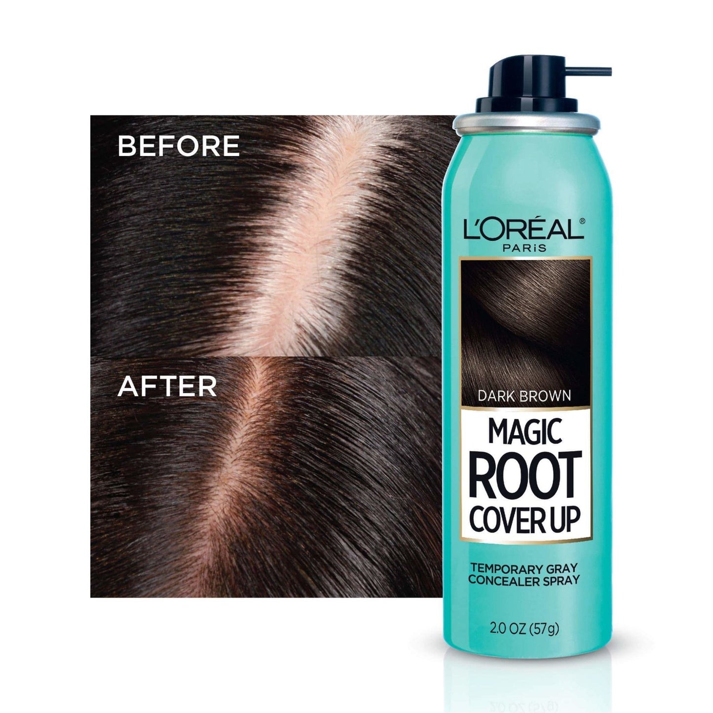 LOreal Professional Magic Root Cover Up Temporary Grey Concealer Spray Hair Colour, Light Brown, 57 gm