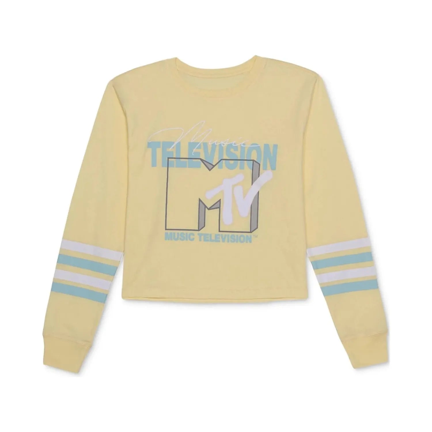 Love Tribe Juniors' MTV-Graphic Print Top - Yellow - (Size Medium) - Brandat Outlet