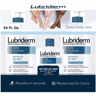Lubriderm Daily Moisture Lotion Fragrance Free (pack of 3)