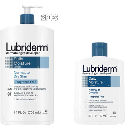 Lubriderm Daily Moisture Lotion Fragrance Free (pack of 3)