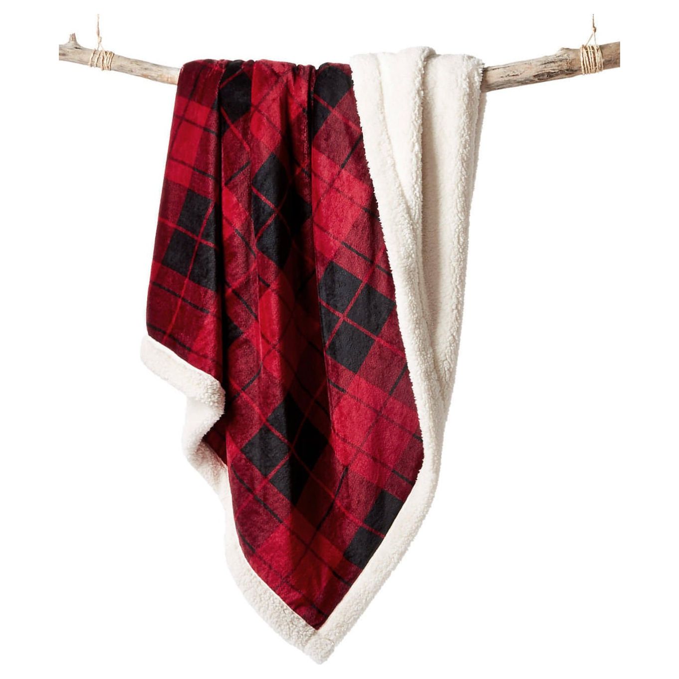 Martha Stewart Collection Plaid Reversible Classic Sherpa Throw, 50" x 60" (Red/Black) - Brandat OutletBuy Sherpa Throw Blanket | Martha Stewart Collection 