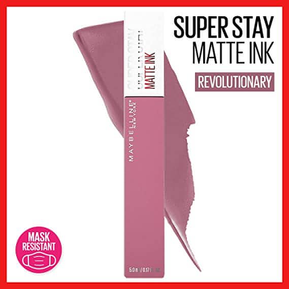 Maybelline New York Super Stay Matte Ink Liquid Lipstick, Long Lasting High Impact Color, Up to 16H Wear, Revolutionary, Light Mauve Pink, 0.17 fl.oz