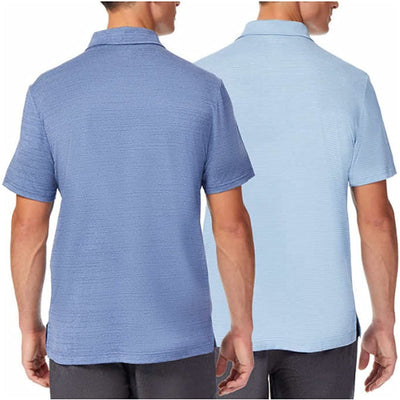 Men's Polo Shirts (Pack of 2) 32 DEGREES (Bold Blue Haze Sd/Ht Powder Blue)