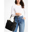 Michael Kors Jet Set Large Logo Saffiano Leather Shoulder Bag (Black)