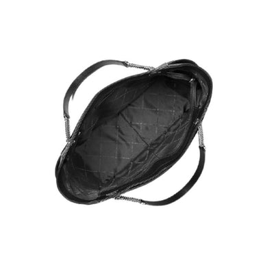 Michael Kors Jet Set Large Logo Leather Shoulder Bag (Black/Logo)