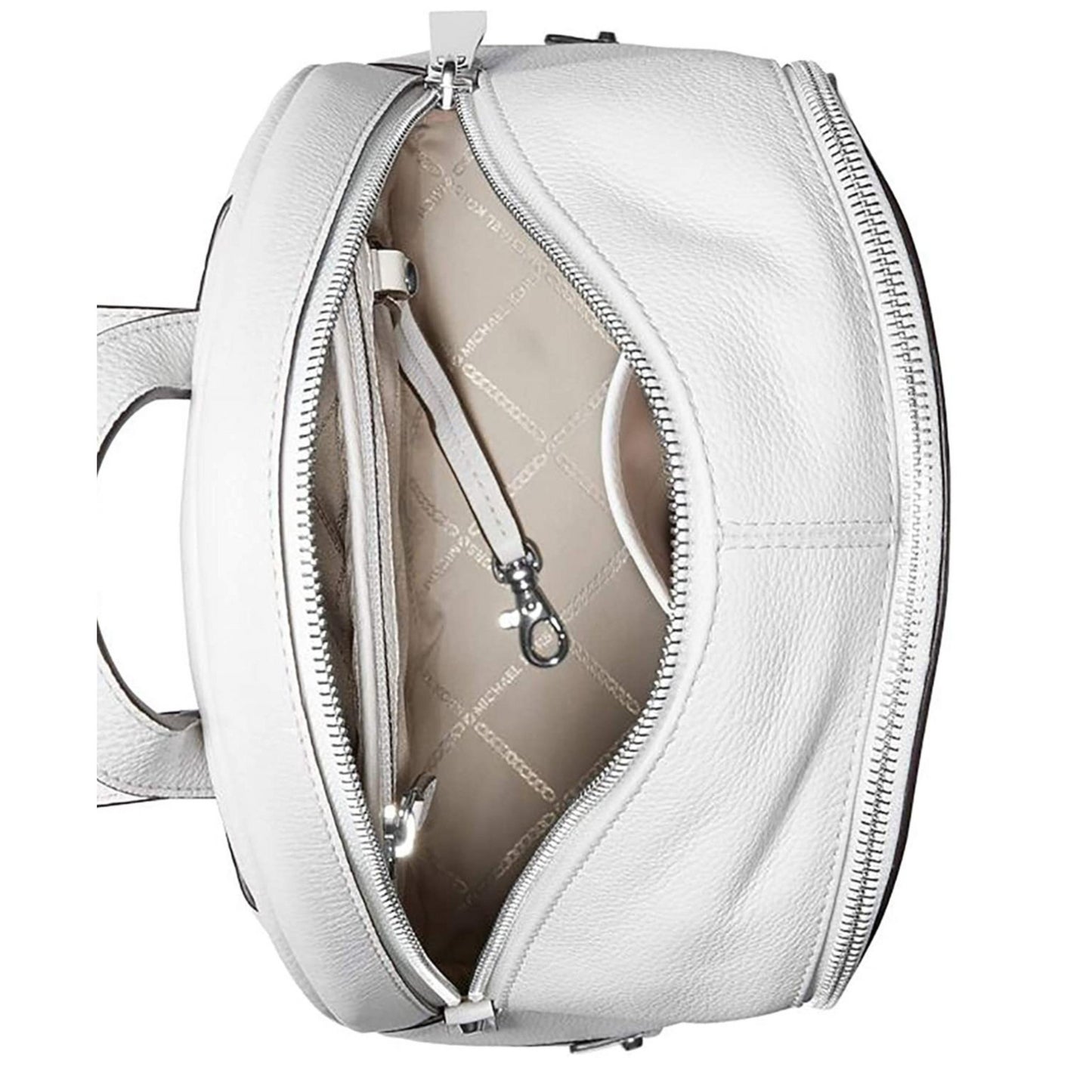 Michael Kors Leather Backpack - Rhea(Optic White/Silver)