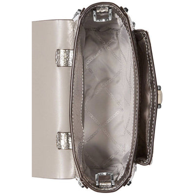 Michael Kors Manhattan Leather Crossbody (Silver) - Brandat Outlet, Women's Handbags Outlet ,Handbags Online Outlet | Brands Outlet | Brandat Outlet | Designer Handbags Online |