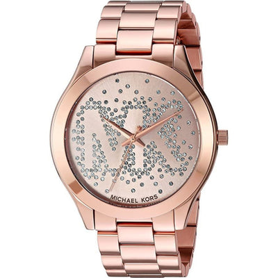 Michael Kors Women's Watch - Slim Runway Logo Rose Gold-Tone 42mm (MK3591)