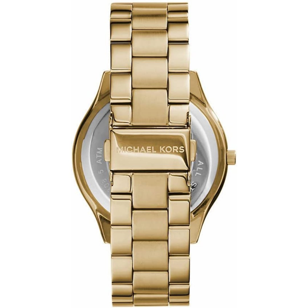 Michael Kors Women's Watch - Slim Runway Three-Hand Stainless Steel Quartz Gold Color 42mm (MK3179)
