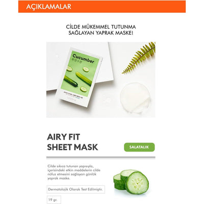 Missha-Missha Airy Fit Sheet Mask, Cucumber - Brandat Outlet