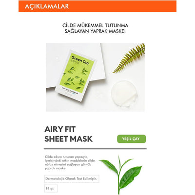 Missha-Missha Airy Fit Sheet Mask, Green Tea - Brandat Outlet