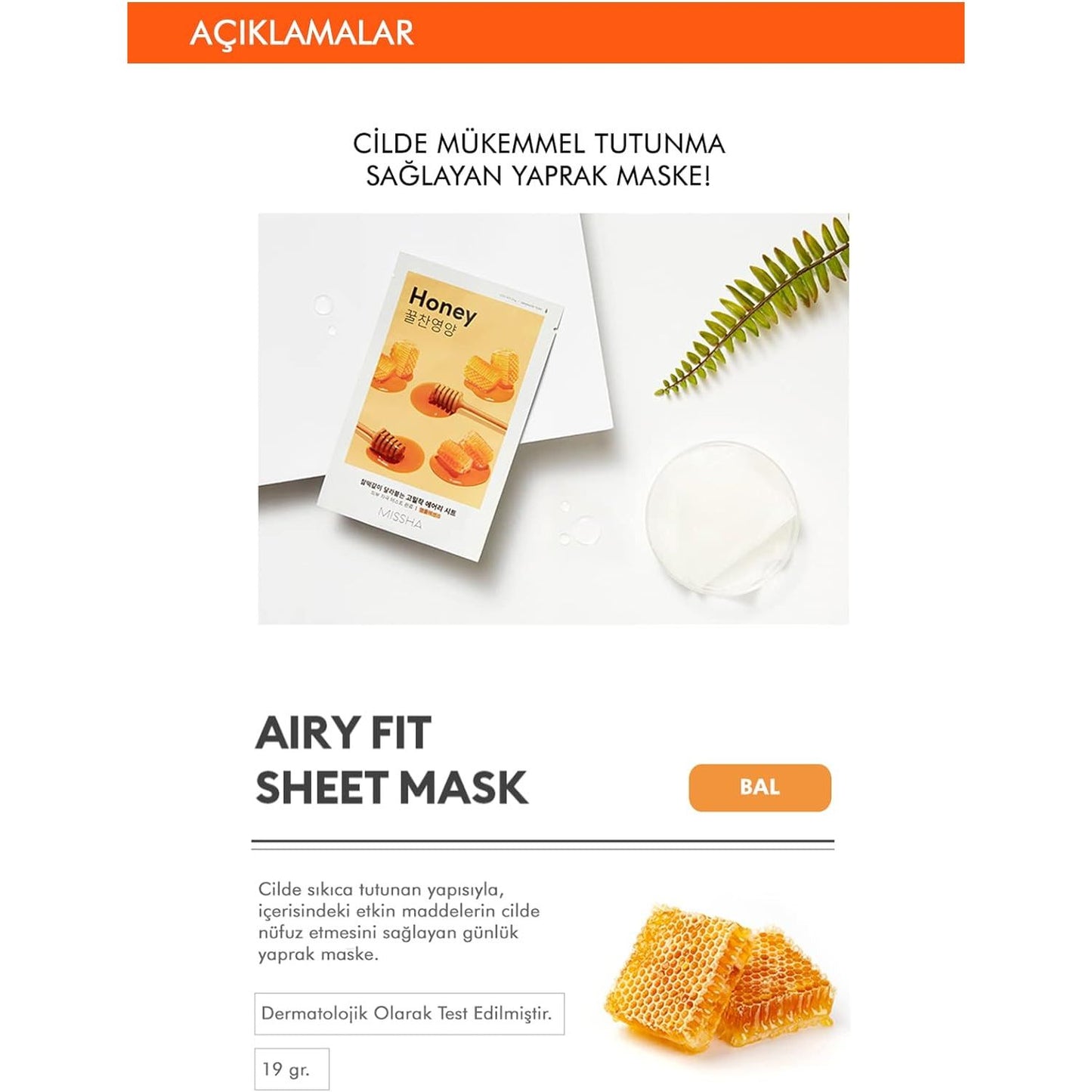 Missha-Missha Airy Fit Sheet Mask, Honey - Brandat Outlet