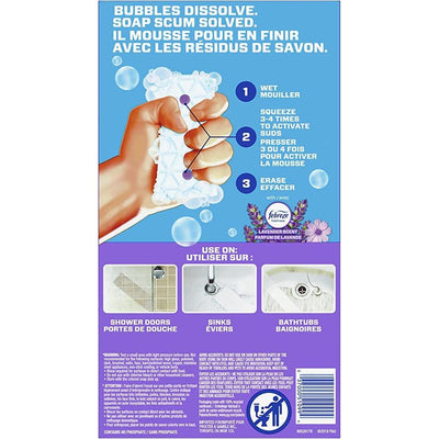 Mr. Clean Magic Eraser for Bathroom Removes Soap Scum Lavender Scent Pads, Unscented, 4 Count