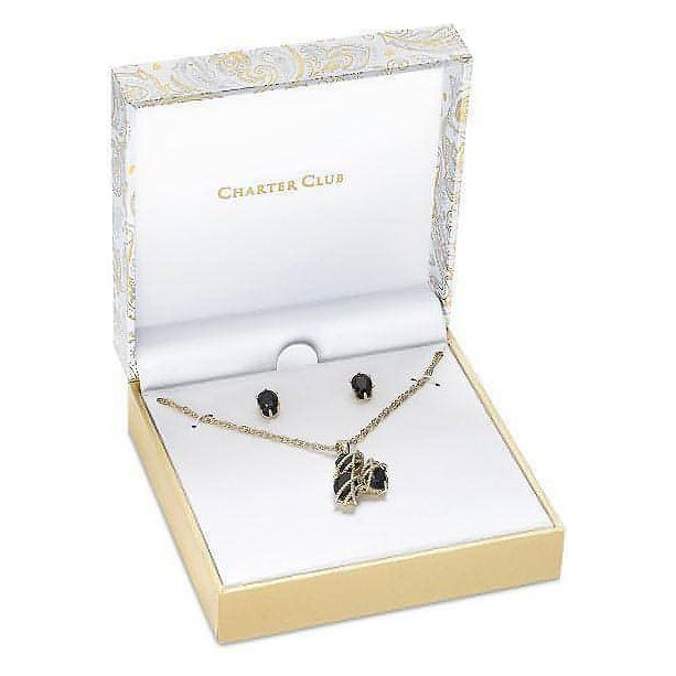 Multi-Stone Wrapped Pendant Necklace & Stud Earrings Set - Brandat Outlet, Women's Handbags Outlet ,Handbags Online Outlet | Brands Outlet | Brandat Outlet | Designer Handbags Online |