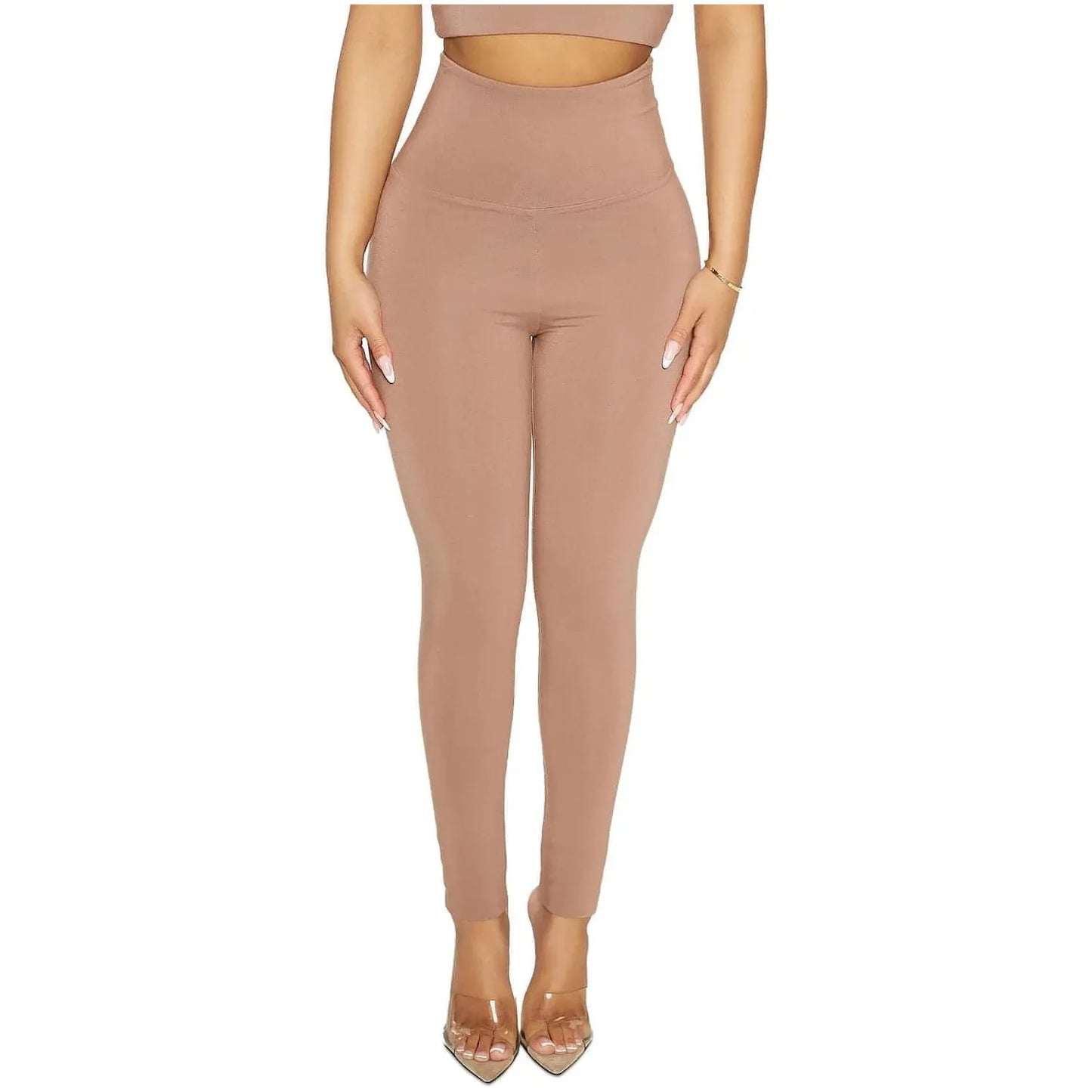 Naked Wardrobe The NW Wide Waistband Leggings - Coco - (Size Small) - Brandat Outlet