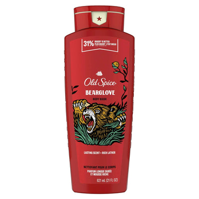 Old Spice Body Wash for Men, Bearglove, Long Lasting Lather, 21 fl oz