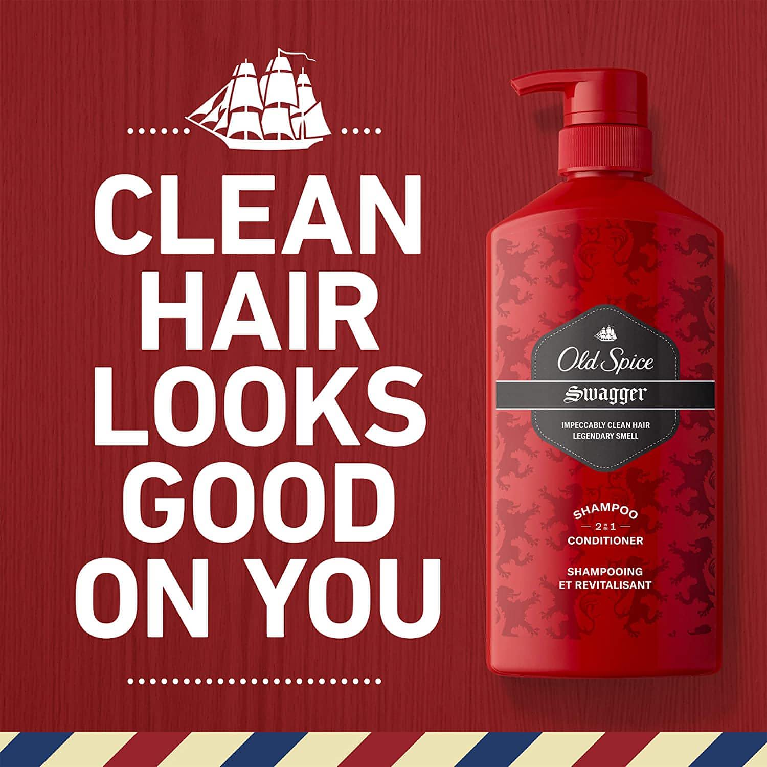 Old Spice Swagger 2in1 Shampoo & Conditioner for Men (650mL) - Brandat Outlet
