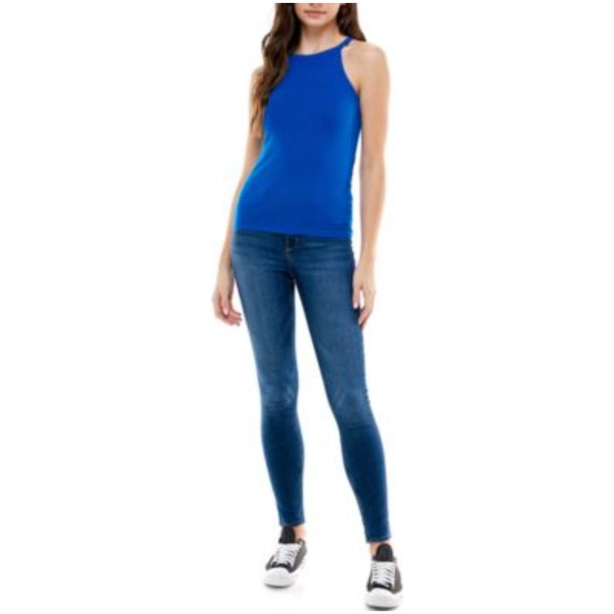 Planet Gold Juniors' Racerback Tank Top - Nautical Blue - (Size-Medium) - Brandat Outlet
