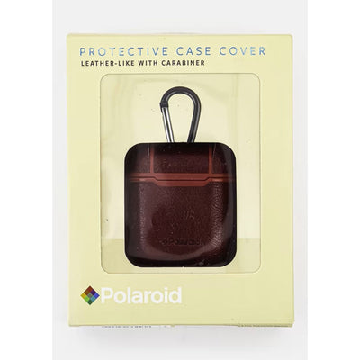 Polaroid Leather-Like W/ Carabiner Protective Case Cover for Wireless Earbuds