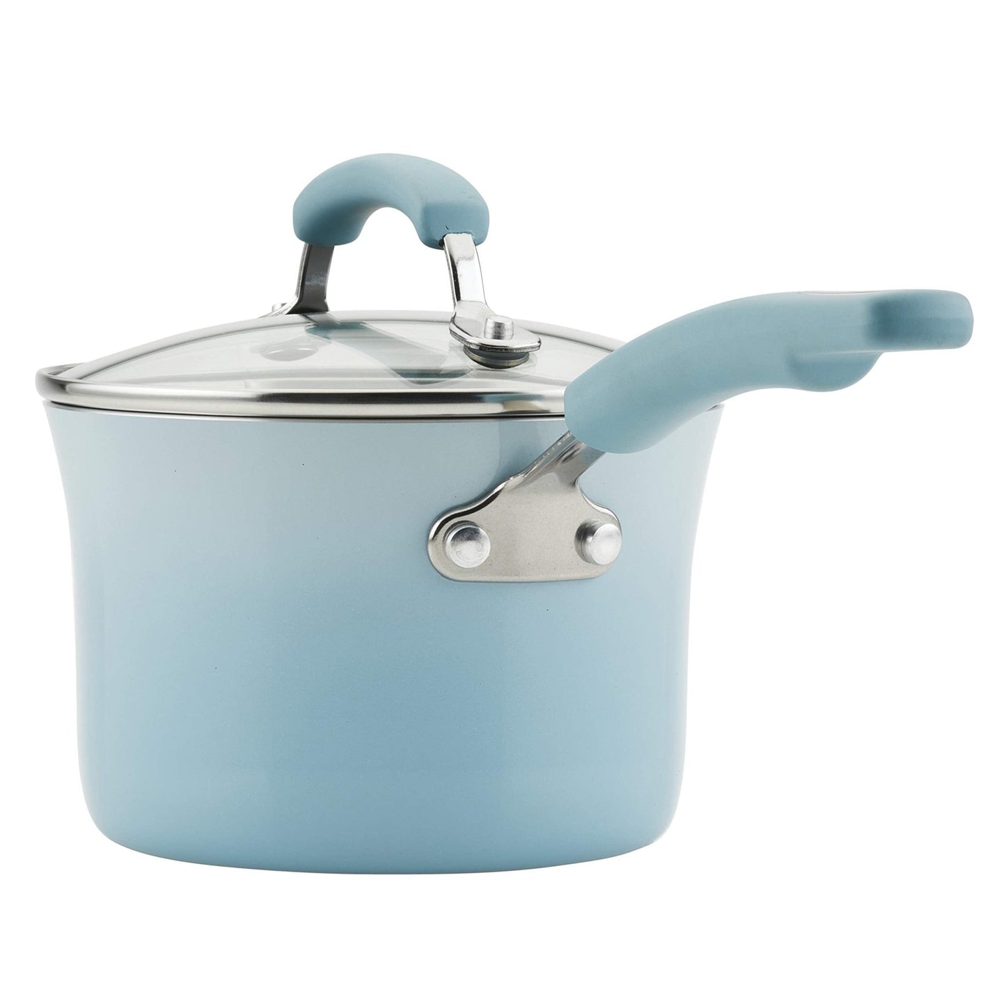 Rachael Ray-Rachael Ray Brights Nonstick Cookware Pots and Pans Set with LocknLock Containers, 19 Piece, Sky Blue - Brandat Outlet