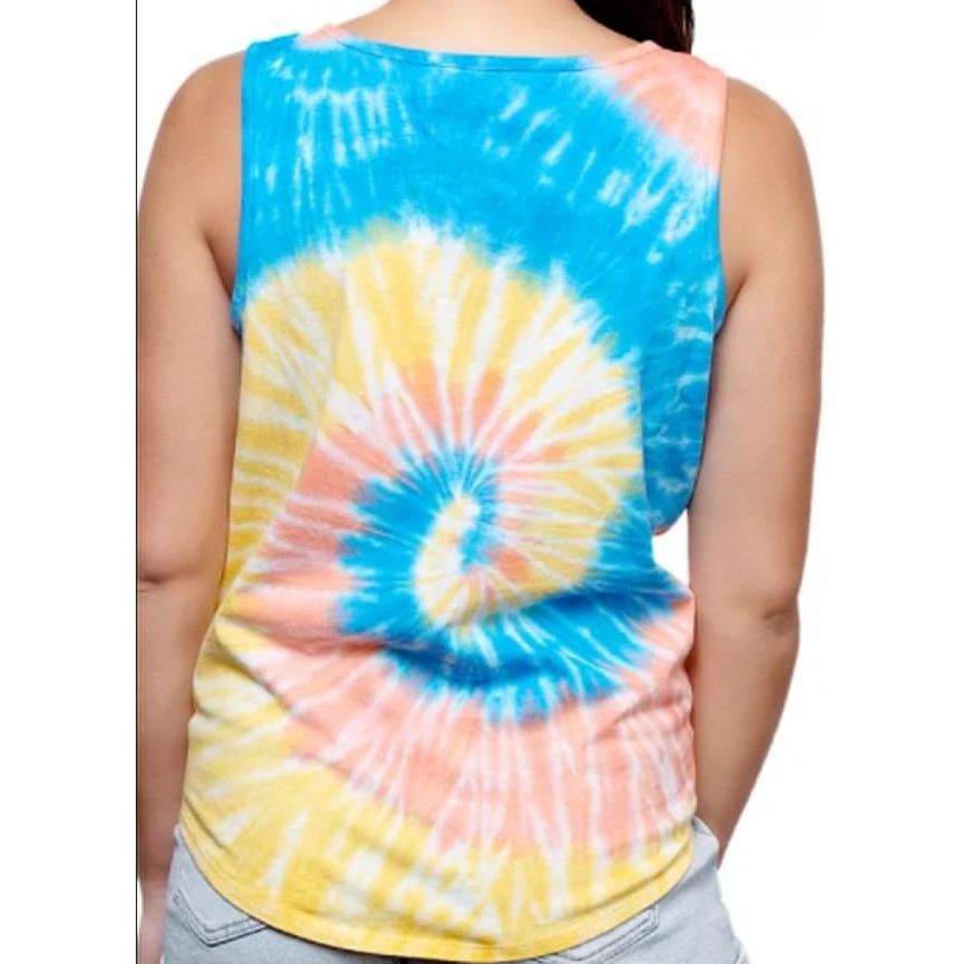 Rebellious One-Rebellious One Juniors' Tie-Dyed Tie-Front Tank Top - Brandat Outlet