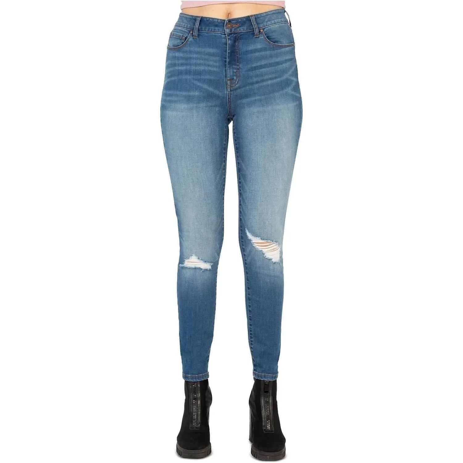 Rewash Juniors Stevie High-Rise Skinny Jeans, Blue, Size: 3 - Brandat Outlet