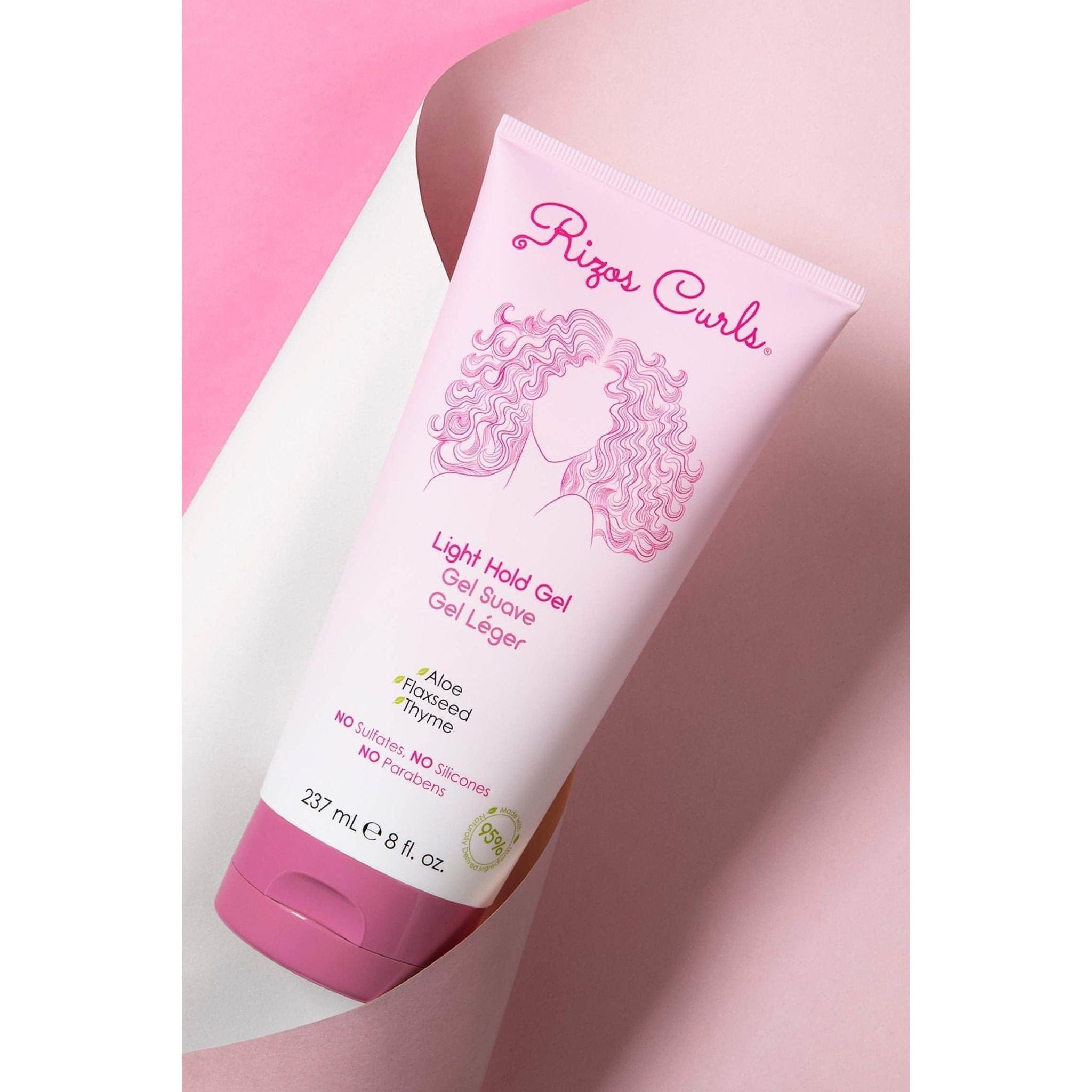 Rizos Curls Light Hold Styling Gel For Curly & Wavy Hair, Silicone-Free (8oz)