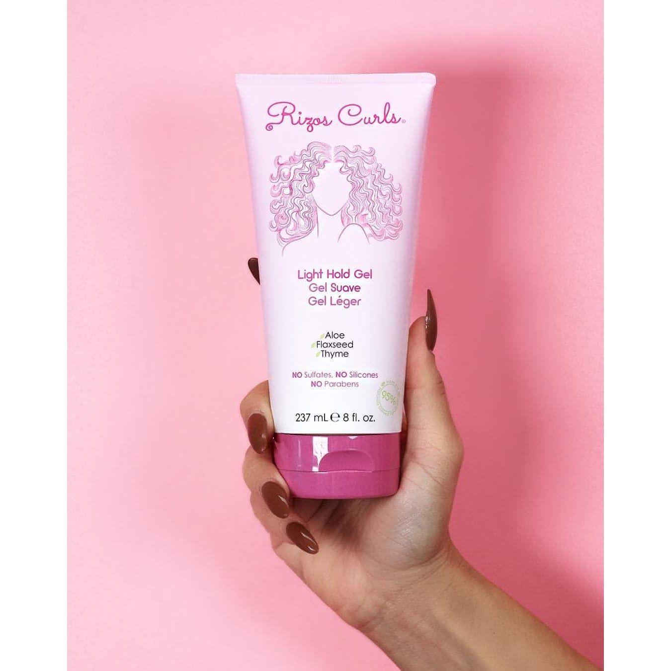 Rizos Curls Light Hold Styling Gel For Curly & Wavy Hair, Silicone-Free (8oz)