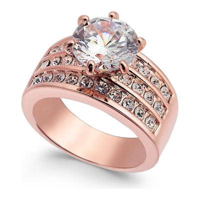 Charter Club-Rose Gold Tone Crystal Triple Row Ring, Created for Macys - Brandat Outlet