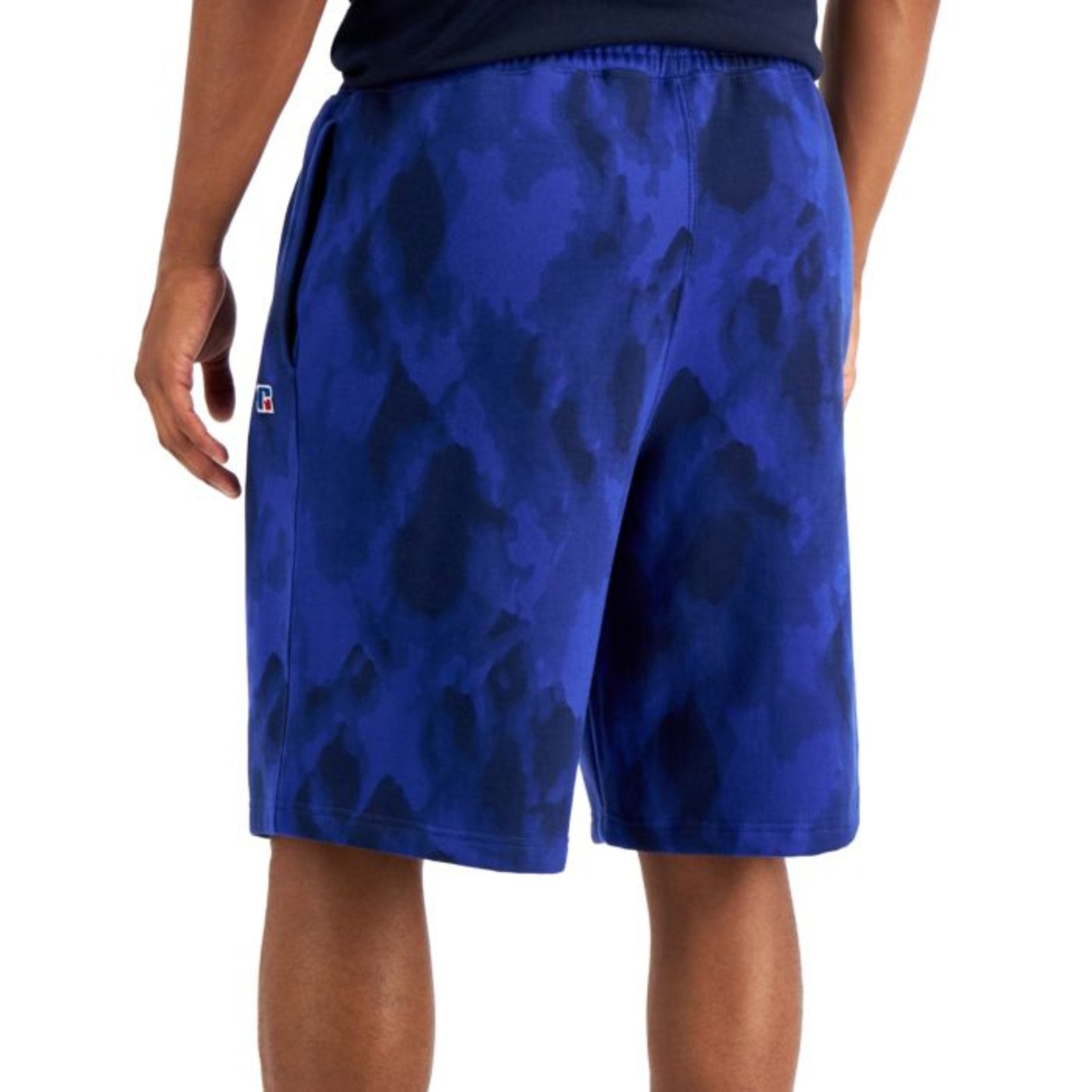 Russell Athletic Mens Tie-Dye Fleece Shorts , Blue, Size: XL