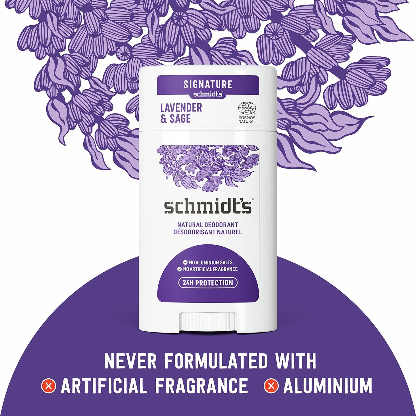 Schmidt's Lavender + Sage Natural Deodorant Stick, 80ml