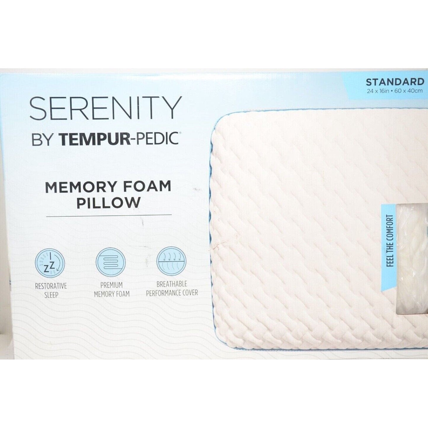 Serenity by TempurPedic Memory Foam Bed Pillow (61x 40.6cm) Brandat Outlet
