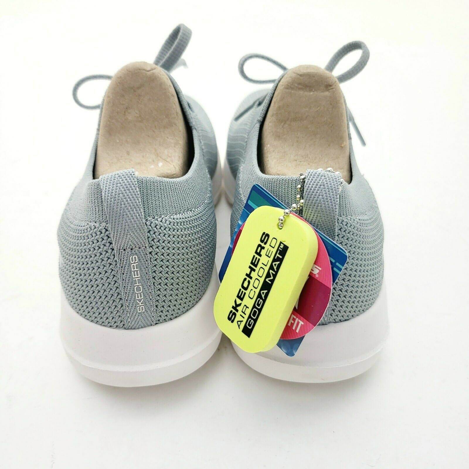 SKECHERS Women's GO Walk Joy Fresh View Mesh Sneakers Slip On Shoe (Grey) - Brandat Outlet