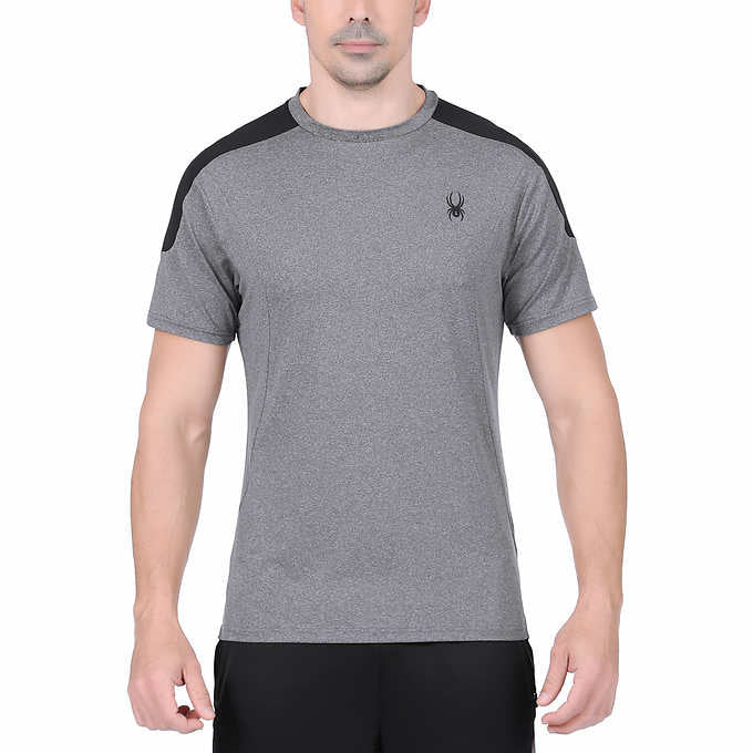 Spyder Men's Athletic Short Sleeve, Gray