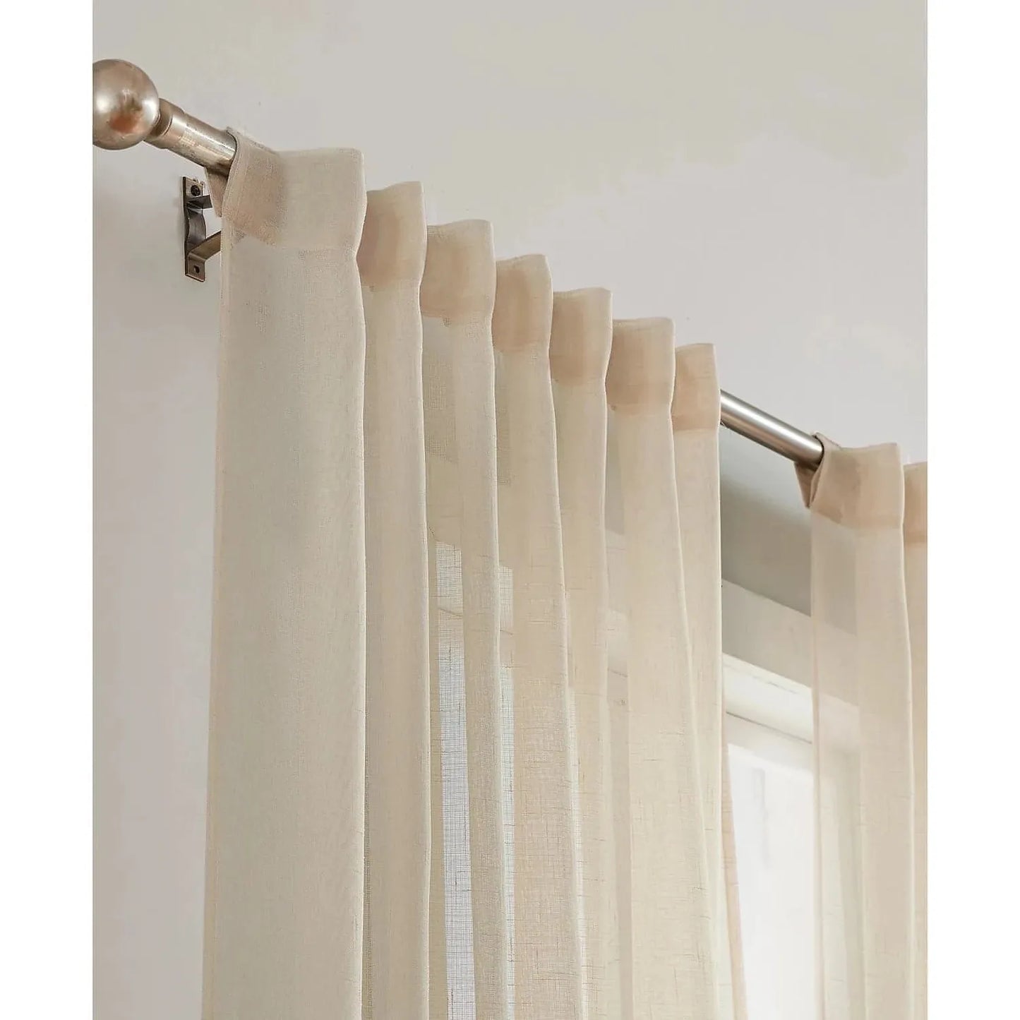 Style 212 Sheer Window Curtain (Color:Natural) - Brandat Outlet