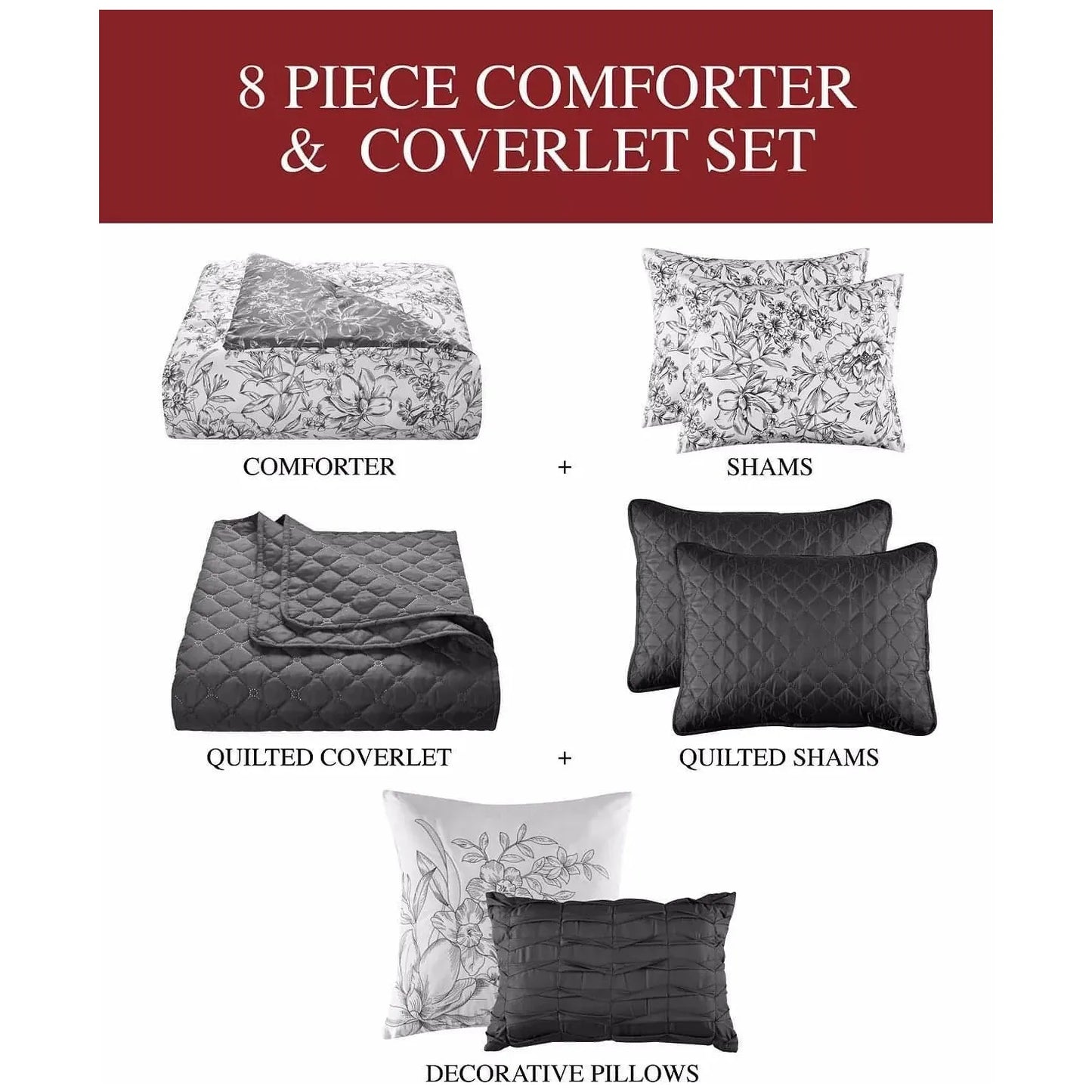 SUNHAM June 8-Pc. King Comforter and Quilt Set - Brandat Outlet
