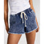 Tinseltown Juniors Tie-Front Pull-On Shorts, Blue, Size: S