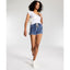 Tinseltown Juniors Tie-Front Pull-On Shorts, Blue, Size: S