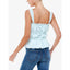 Top for Women | Q & A Smocked Metallic Cami Top , Blue