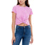 Ultra Flirt Juniors Twist-Front T-Shirt, Pink, Size: XS