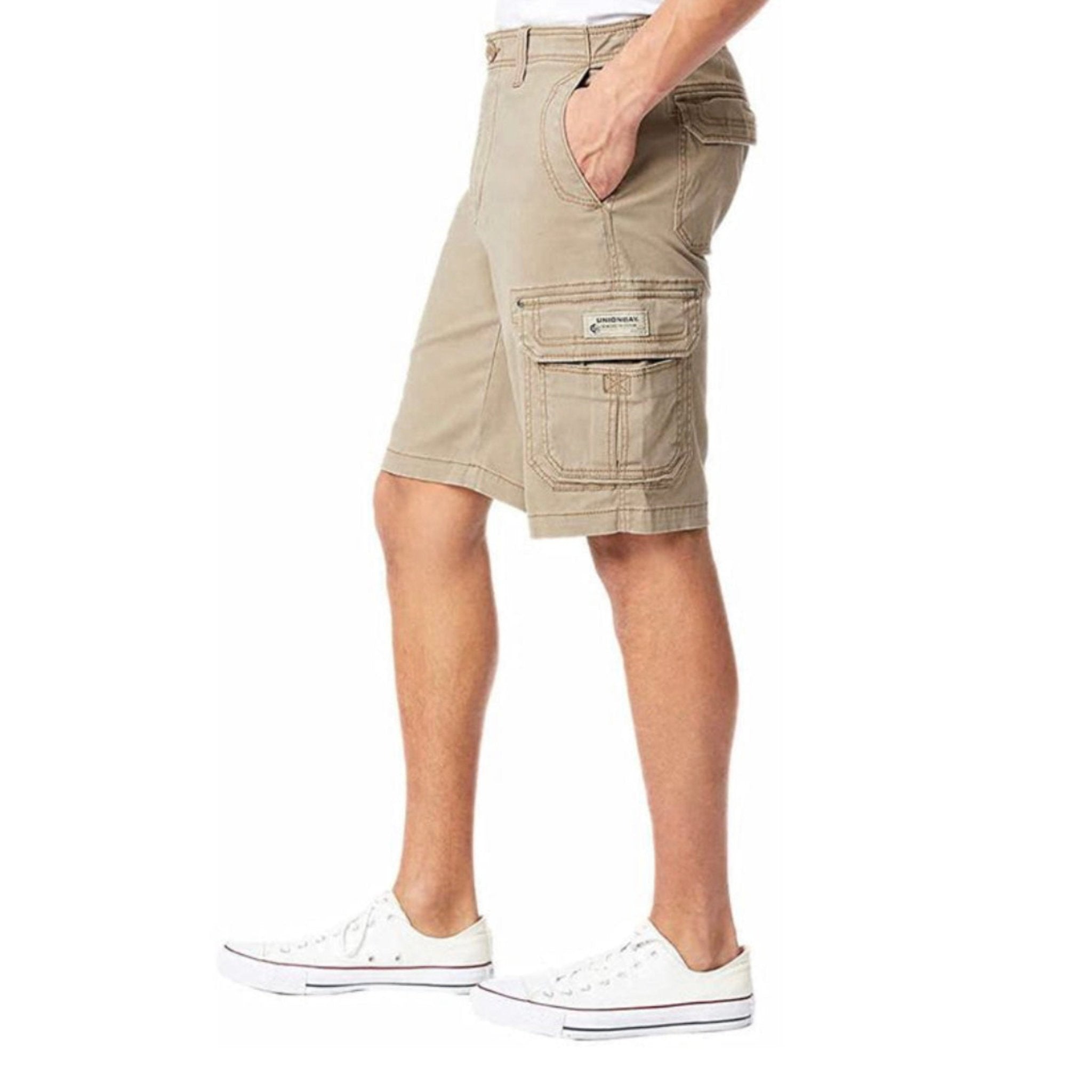 Cargo shorts with store flex waistband