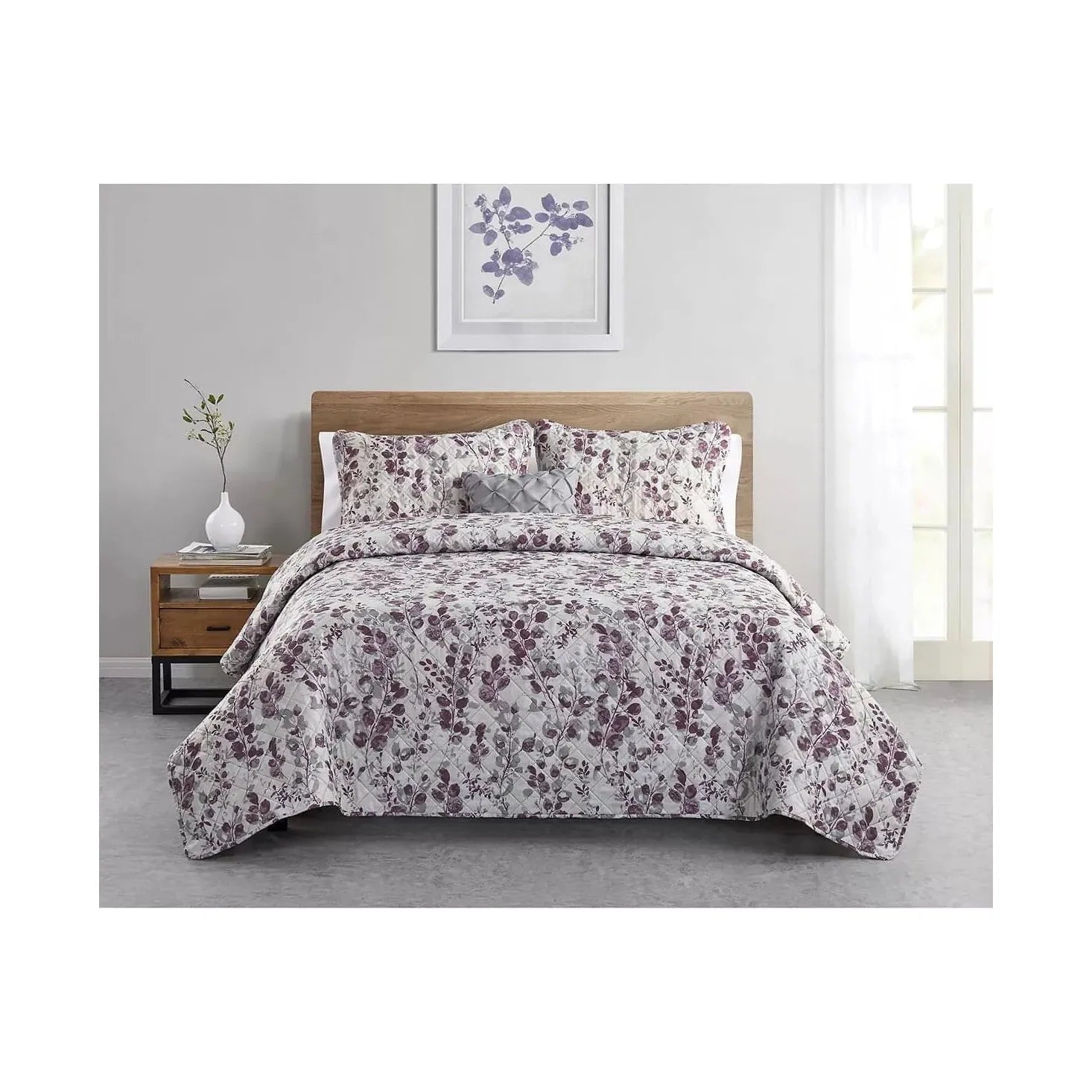 VCNY Home Wisteria 4pc Quilt Set Full/Queen, Purple - Brandat Outlet