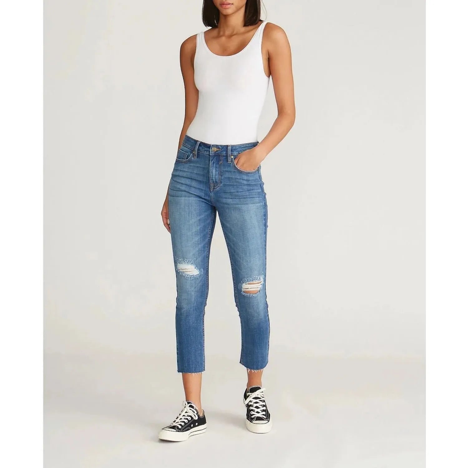 Vigoss Jeans Women's Midrise Crop Straight Jean (Size 32) - Brandat Outlet