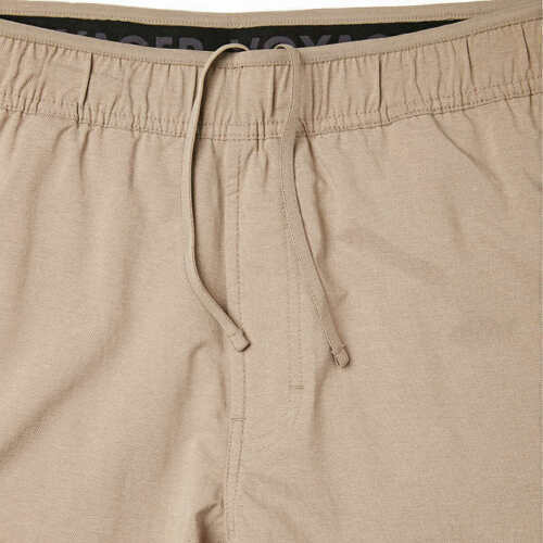 Voyager Men’s Performance Travel Pull-on Active Stretch Zipper Pockets Shorts(Dark Khaki)