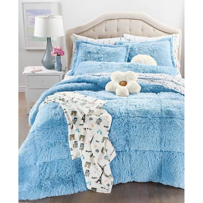 Martha Stewart Collection-Whim by Martha Stewart Collection Shaggy Faux Fur Comforter set 3 pieces (Size: Full/Queen 228cm X 228cm) - Brandat Outlet
