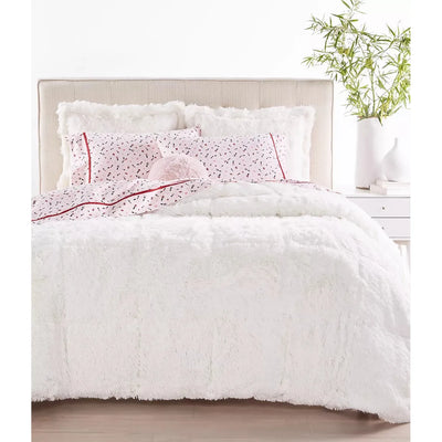 Martha Stewart Collection-Whim by Martha Stewart Collection Shaggy Faux Fur Full/Queen 3-Pc. Comforter Set, White, Size: Full/Queen - Brandat Outlet