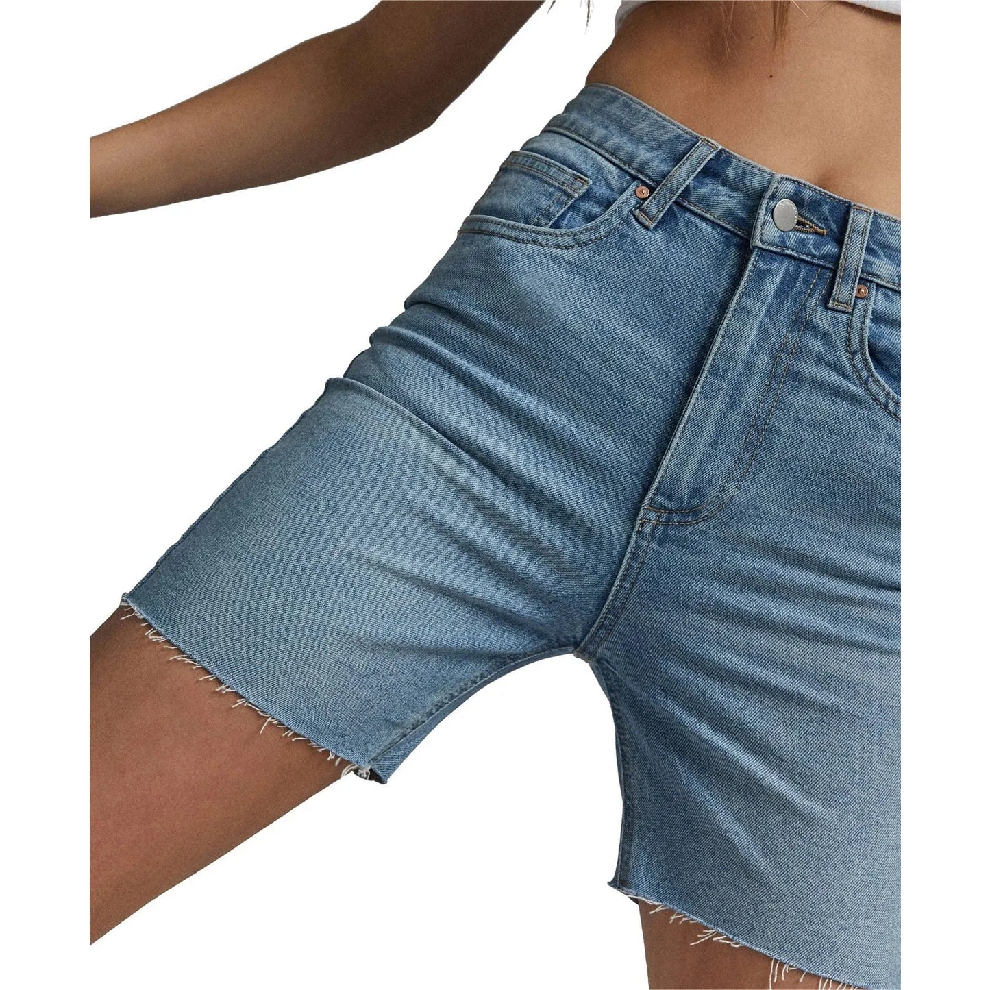 Bermuda-Womens Stretch Slim Denim Bermuda Shorts, Blue, Size: 6 - Brandat Outlet